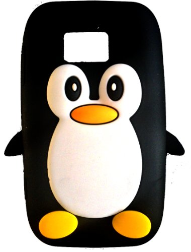SKS Distribution® Nero Pinguino Custodia in Silicone/Cover/Case per Nokia Lumia 710