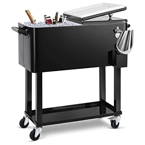 EDOSTORY 80 Quart Rolling Ice Chest Cooler Cart Cover