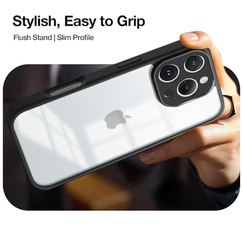 Image of KARWANBack Cover |Shockproof Bumper Case | Full Camera Protection | Raised Edges | Super Soft Side TPU | Bumper Case for iPhone 16 Pro Max - Black