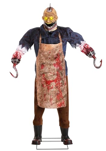 Fun Costumes 7.5 FT Bloody Buzzhead Butcher Halloween Animatronic, Scary