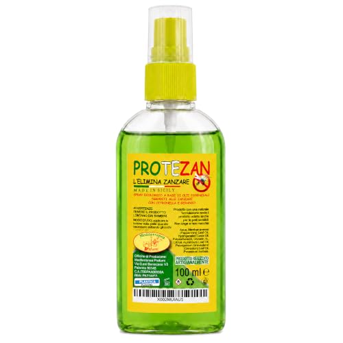 Spray Anti Zanzare Naturale 100 ml, Repellente Zanzare con Oli Essenziali