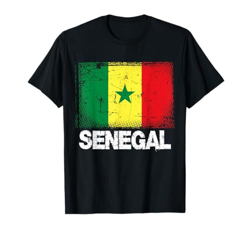 Ama il Senegal con la bandiera del Senegal in difficoltà Maglietta