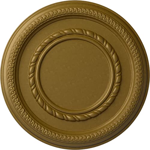 Ekena Millwork Federal Roped Small Ceiling Medallion, Gold