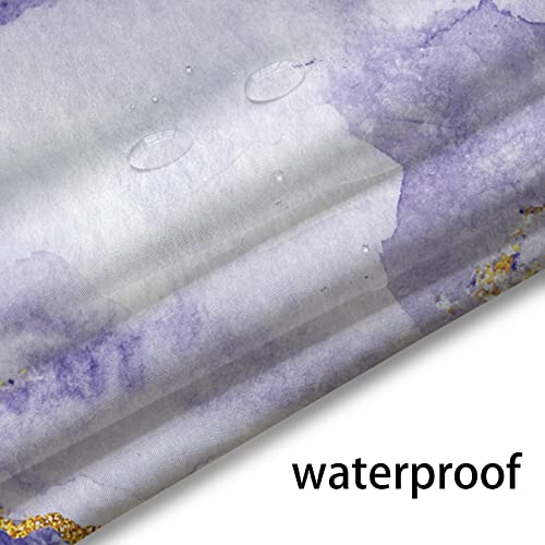 Onlalasyc Shower Curtain, Purple Gold Marble Shower Curtain, Abstract Modern Shower Curtain Set For Bathroom With 12 Hooks, Waterproof And Machine Washable, 72×72 Inch #TOP25