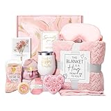 Kit De Cuidado Personal Para Mujer - 27x23x13 Cm Regalo Bienestar 11 Piezas Spa | Cubierta De Sudadera De Cesta De Relajación Rosa Para Mamá, Amiga, Hermana, Esposa, Grande-