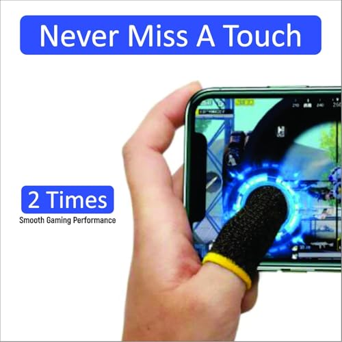 Image of CERLINK 10Pcs with Pouch Mobile Gaming Finger Sleeves Pubg Thumb Gloves Anti-Slip Sweat-Proof Professional Touch Screen Thumbs Finger Sleeve for Pubg Mobile Phone Game