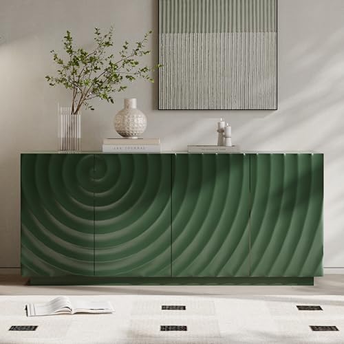 FIVEGIVEN 59 Inch Contemporary Sideboard Buffet Table - Forest Green