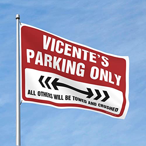 Drapeaux de jardin Vicente'S Parking Only : parfait pour la décoration de chambre et dortoir mens