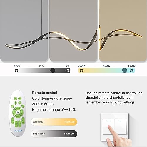 Lampe suspendue en spirale LED variable 120cm lustre aluminium noir