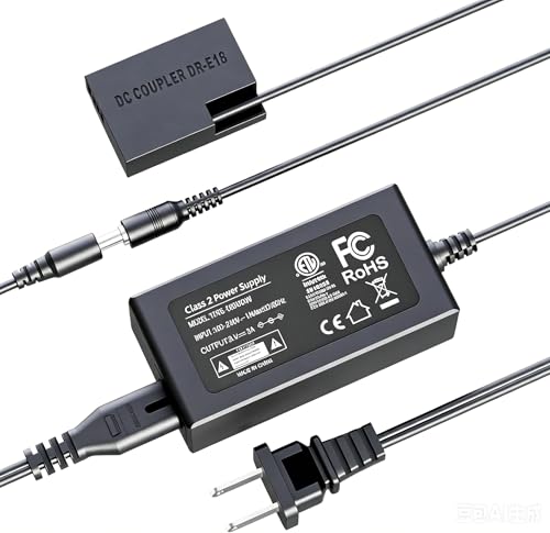 F1TP for Canon R50 Dummy Battery ACK-E18 AC Power Adapter, LP-E17 Dummy Battery DR-E18 DC Coupler for Canon EOS Rebel R100 RP R8 T7i SL2 SL3 R10 T8i 77D 200D 250D T6i T6s 750D 760D 800D 850D Cameras