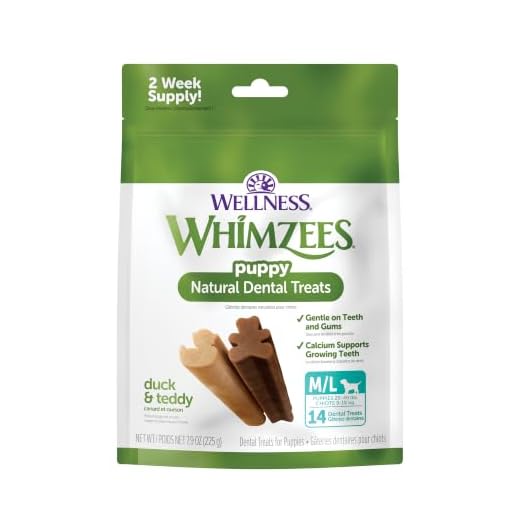 WHIMZEES Wellness Puppy Dog Dental Treats, Medium & Large Size Stick, (14 Count)
