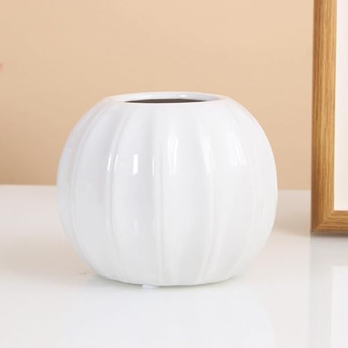 Miniatura 5 de Zerodeko Jarrón floral de cerámica para calabaza, maceta para suculentas, florero seco, único mini maceta para cosecha de otoño, Halloween,