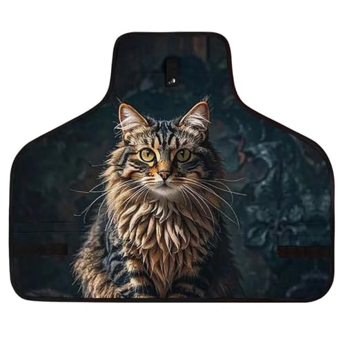Delantal de trabajo con diseño de gato y bolsillos ajustable miniatura 1