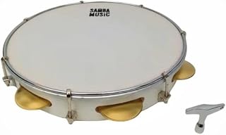 PANDEIRO PHX SAMBA MUSIC PROFISSIONAL PELE LEITOSA 10 MAD PVC Cor: Branco Wood