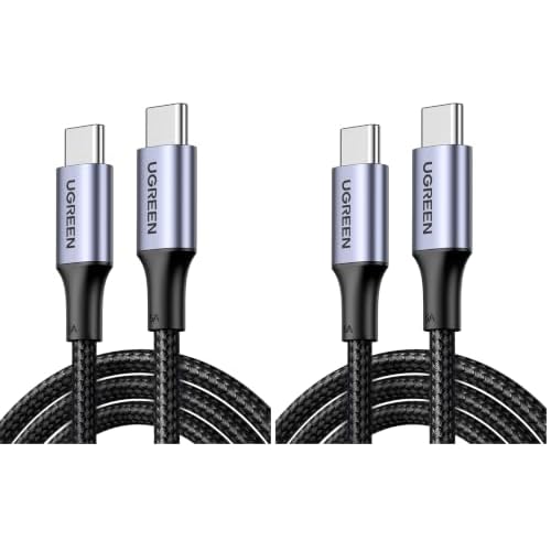 UGREEN 100W USB C to USB C Cable, Fast Charging, 4-Pack, 6.6ft, Black