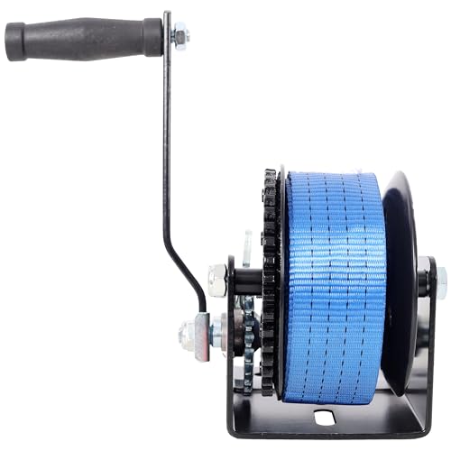 Malacate manual 3500 lbs con correa azul 32.8 ft miniatura 4