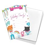 Cat Style 2 Kitten Kitty Happy Birthday Invitations Invite Cards (10 Count) With Envelopes Boys...