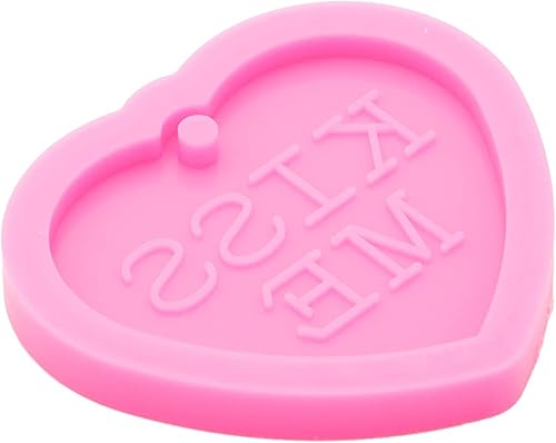 Miniatura 4 de Alas de ángel brillante en forma de corazón con palabras KISS ME Palabras de silicona moldes de resina de silicona DIY llavero hecho a mano joyería
