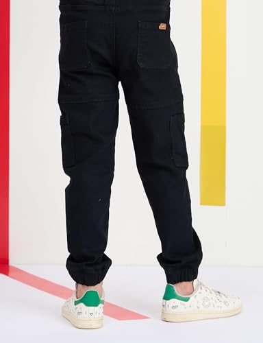 Image of Amazon Brand - Symbol Girls Cotton Rich Stretchable Jogger Jeans | Elasticated Waistband and Cuff | Casual Denim | Age 2-14 Years
