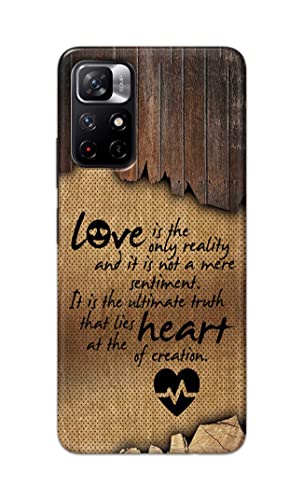 Image of PRINTFIDAA Love is The Only Reality and It is Not Mere Sentiment Printed Designer Hard Case for Redmi Note 11T (5G) Back Cover -(e) RPM1010