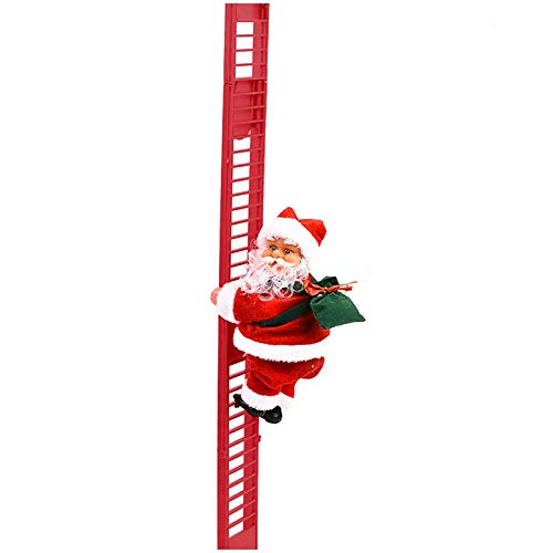 Papai Noel de escalada elétrica na escada, brinquedo de boneca de Papai Noel para escalada na escada