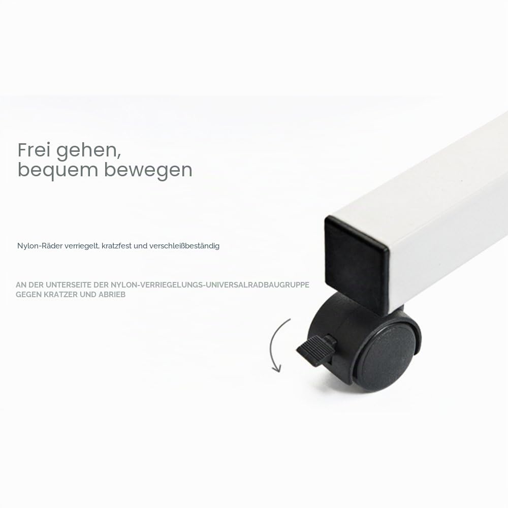 sogesfurniture höhenverstellbar Laptoptisch Laptopständer Computertisch mit Rollen, mobiler Beistelltisch Pflegetisch für Bett und Sofa, 60 * 40 * 71-90cm, Weiß Ahorn 05#1-60MP-BH