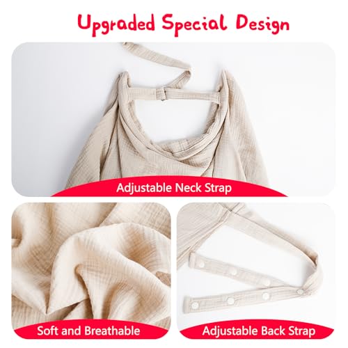 Cozary Stilltuch für Unterwegs, Stillschürze, 76 x 110 cm, Weicher und Atmungsaktiver Stillschal, Baumwolle, Nursing Cover for Breastfeeding Mit Rückenverstellgurt, Verstellbarer Riemen