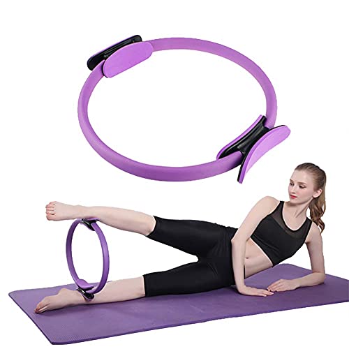 2025 Pilates Ring - Double Handle Exercise Circle Fitness Magic Circle Resistance Ring Dual Grip for Yoga Core Training - 12 Inch (Purple)