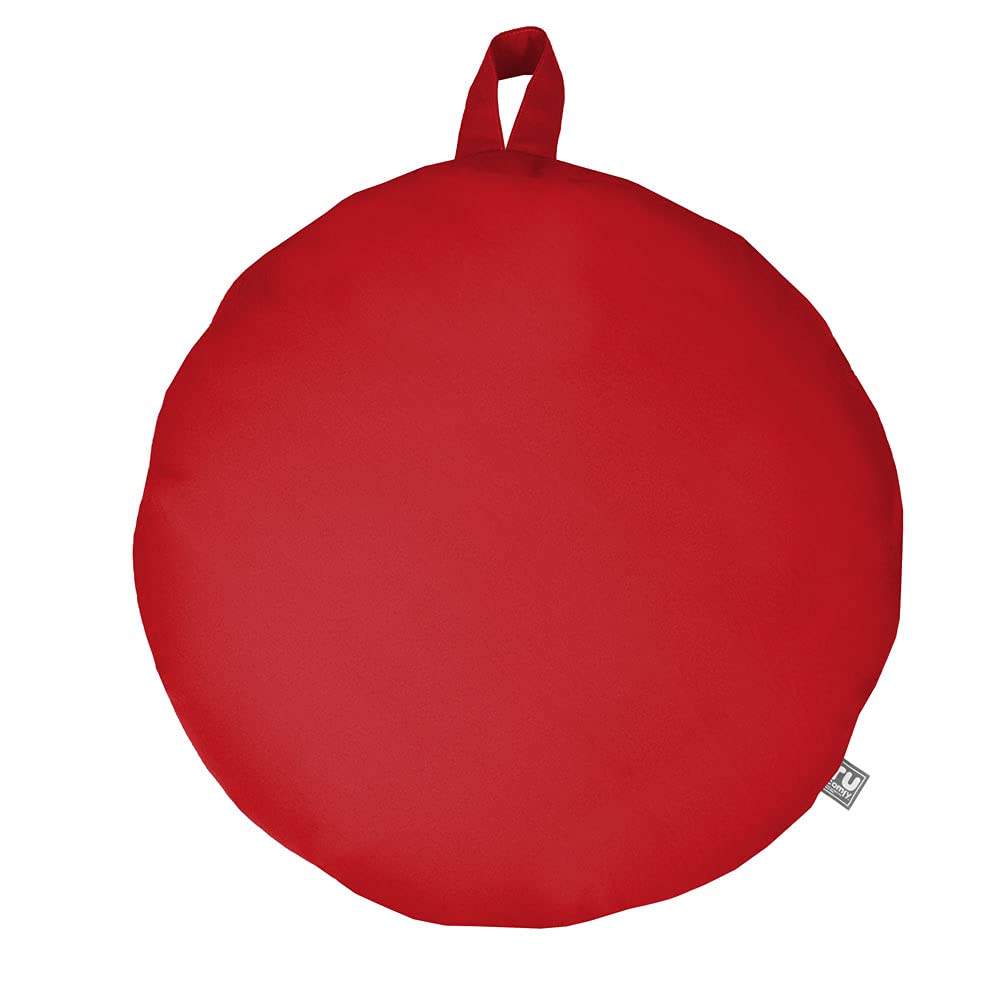 rucomfy Beanbags Indoor/Outdoor Circle Smarty Floor Cushion Kids Beanbag. Garden Play Cushion, Round Seat or Pillow. Water Resistant. D70cm (Red)