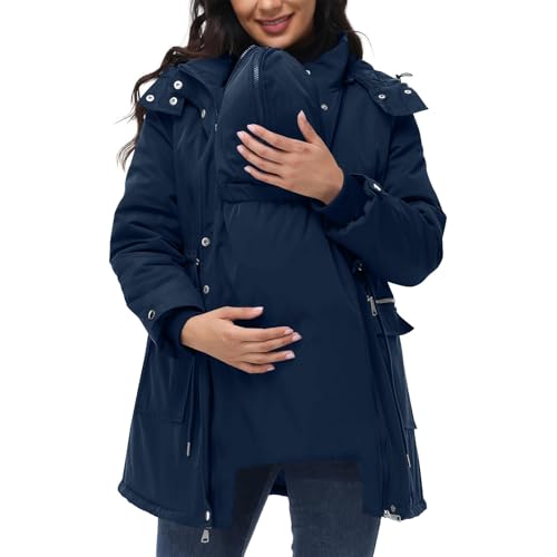 PBNBP Womens 3-in-1 Maternity Puffer Coats Winter Warm Quilted Lined