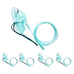4 Packs Adult Europe Standard Oxygen Mask with 6.6' Tubing and Adjustable Elastic Strap - Size L+