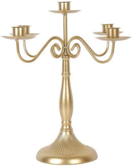 Iron Candle Stand 3 Arm Christmas Candle Holder Decorations Black Height 13.4in/34cm Candelabra Centerpiece