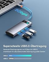 Baseus USB C Hub 7 in 1 Adapter mit 4K@60Hz HDMI, 100W PD, 3 A 3.0 5Gbps, SD/TF Kartenleser, Docking Station für iPhone 15, Laptop MacBook/Surface Pro/iPad/Steam Deck/Rog Ally/Samsung – Ansicht 5