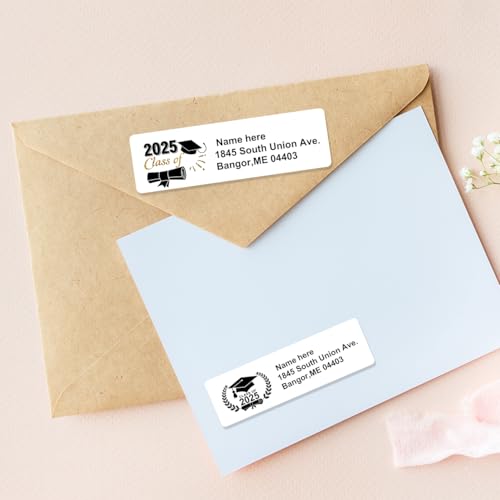 Teryiaco Personalized Graduation Return Address Label - Self-Adhesive Label Rolls 120/250 Stickers