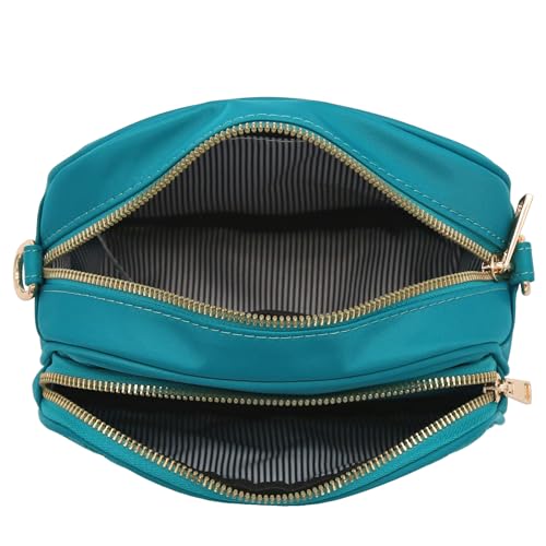 Image of FashionPuzzle Quilted Nylon Crossbody Bag with Wide Strap