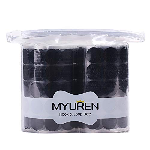 Moedas autoadesivas com gancho e laço nas costas, perfeitas para escola, escritório, Preto, 3/5