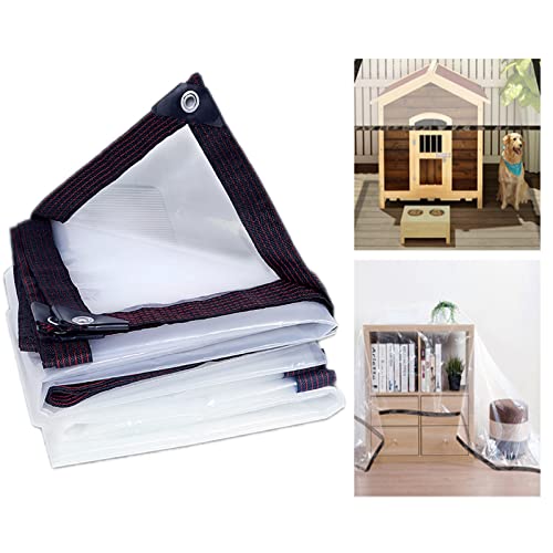 2x3m wasserdicht Transparent Plane mit ösen,abdeckplane baufolie,Regenschutz Windschutz Mehrzweck wasserdicht Plane,Tarp Für Balkon im Pflanzengewächshaus Garten,Einschließlich Planenspanner