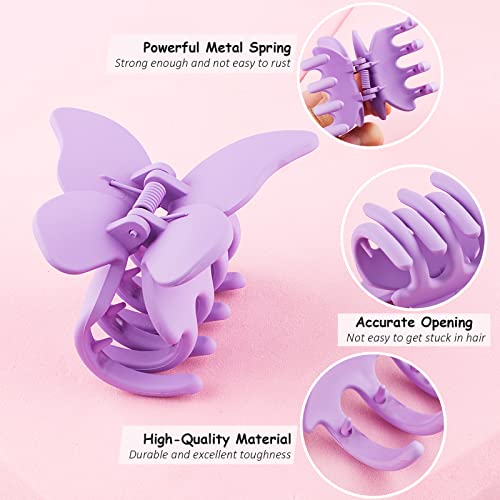 8Pcs Butterfly Hair Clips For Women And Girls Small 90S Colourful Hair Claw Clips For Thick Hair Medium 90'S Strong Hold Jaw Clip For Thin Hair 8 Color Available #TOP4