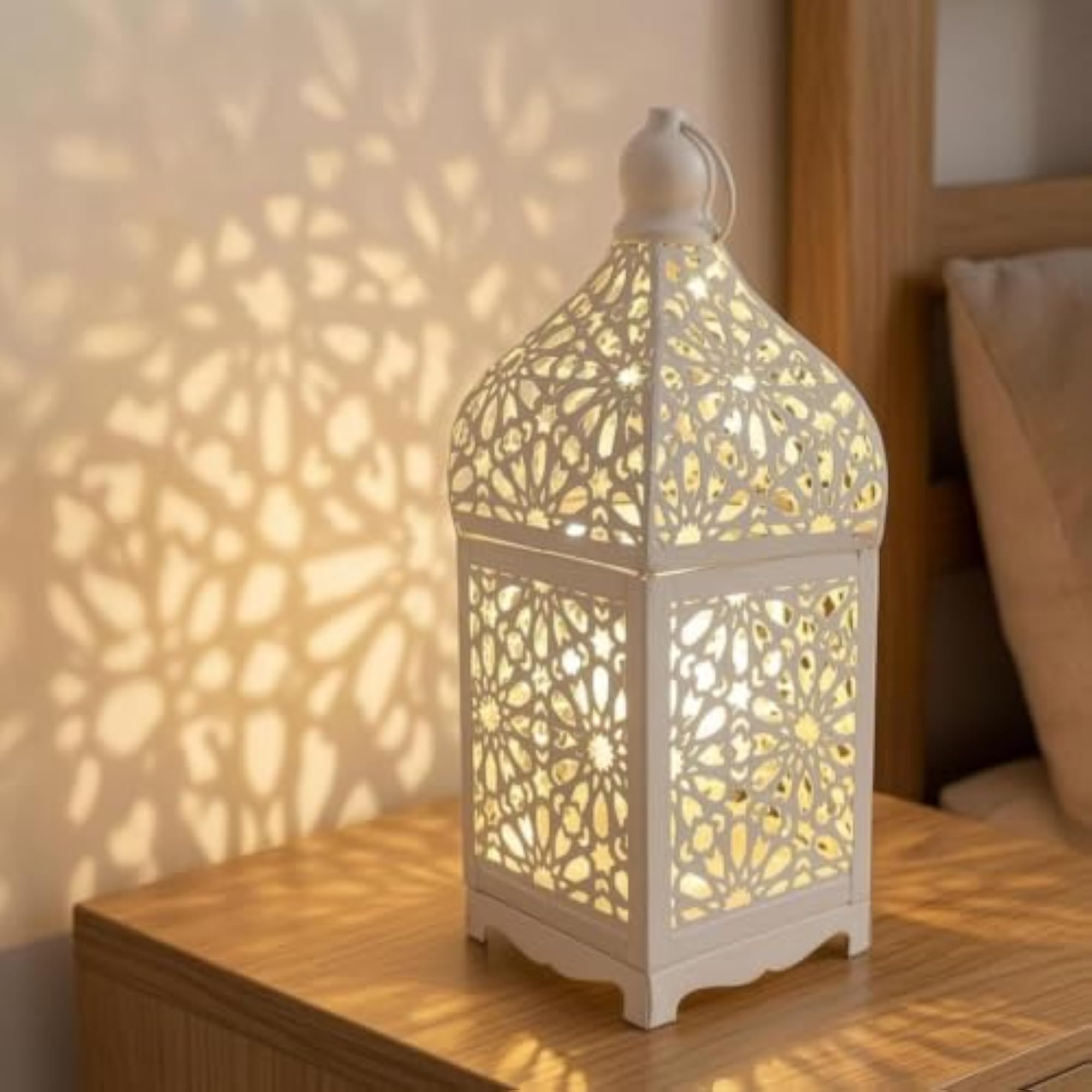 Geometric Patterned Table Lantern for Festive Displays