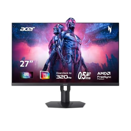 Acer Nitro 27” WQHD 2560 x 1440 Gaming IPS MiniLED Monitor | AMD FreeSync Premium | 320Hz Refresh Rate | Up to 0.5ms | AdobeRGB 99% | 1 x Display Port 1.4 & 2 x HDMI 2.1 Ports | XV275U F3biipprx