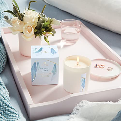 Thymes TH30607342200 Washed Linen Candle - 8 Oz Scented Candle For A Fresh Home Fragrance - Matte White Candle Jar thumb #3