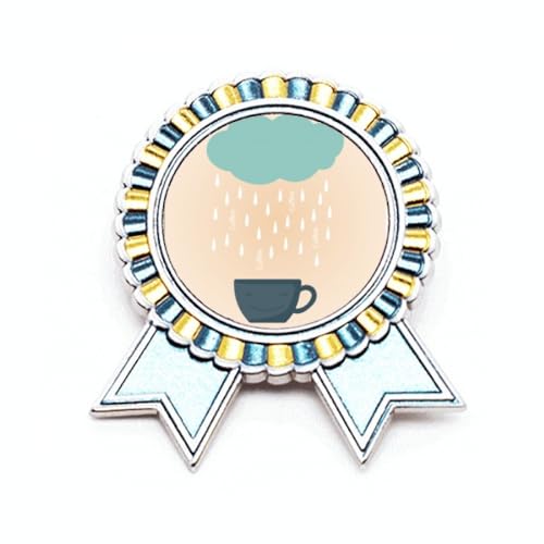 Broche nuage de pluie Sle Face épingle métal pour veste et sac