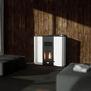 STUFE A PELLET ITALIA Marmolada 14 KW - Stufa ad Aria Ventilata Efficienza 92% Scalda 130m² Autonomia 19H Programmabile 5 Velocità e Potenze Design Compatto Programmabile Garanzia 24 Mesi Bianco
