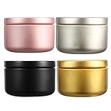 DEARMAMY Contenedores de Aluminio Redondos para Velas de 50 Ml, Kit para Manualidades DIY