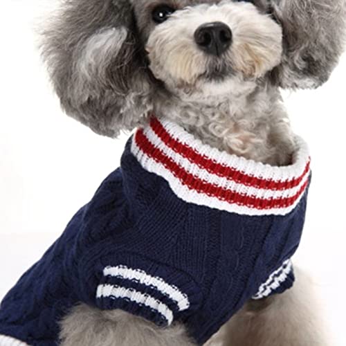 Teddy Dog Sweater 100% Cotton Handmade Woven Christmas Puppy Party School Style Shirt Winter Warm Outfits Clothes For Small Dogs S #TOP4