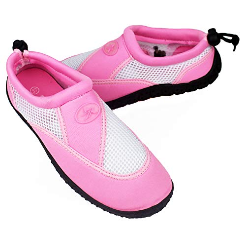 Zapatos de Agua, Zapatillas para Buceo Snorkel Surf Piscina Playa Vela Mar Río Aqua Cycling Deportes Acuáticos, Calzado de Natación Escarpines para Hombre Mujer Unisex (Rosa, Numeric_39)