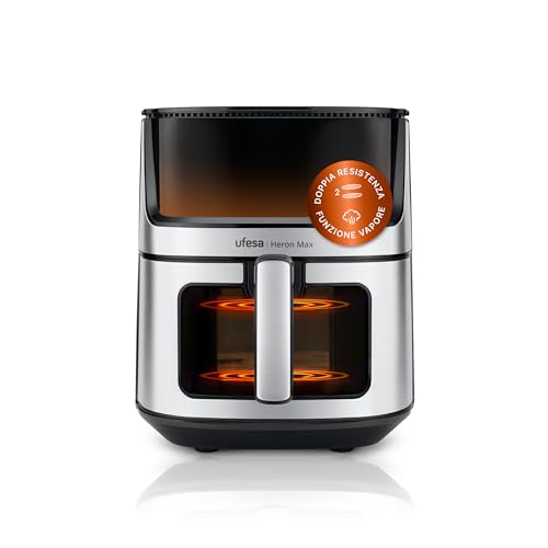 Ufesa Heron Max, Friggitrice ad Aria Doppia Resistenza, Cottura a Vapore, Air fryer 8 Litri...