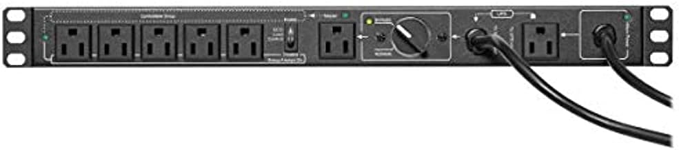 Tripp Lite PDU Hot Swap with Manual Bypass 15A 6 5-15R 2 5-15P Inputs 1URM (PDUB151U)
