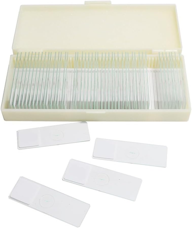 Prepared Microscope Slides 30 Pack Glass Specimens 25x75mm for Biology Education Adults Plants Animals Cells Tissues Fungi(30pcs)