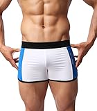 BRAVE PERSON Men's Fashion Boxer Briefs Sports Shorts Swimming Trunks Bj1003 (M, White)